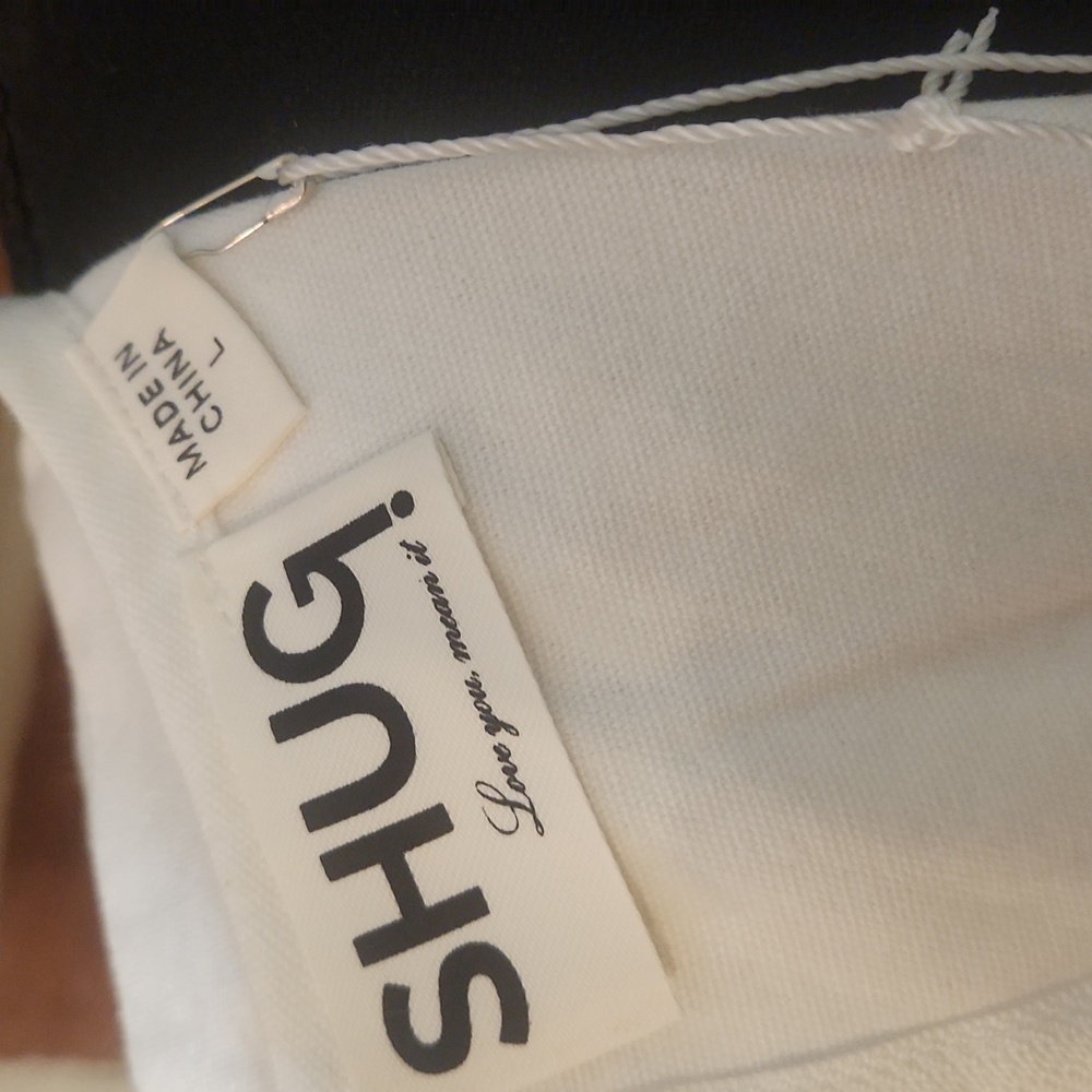 NWT Shug! White Ruffle Sleeve Dress, size Large - Picture 6 of 11